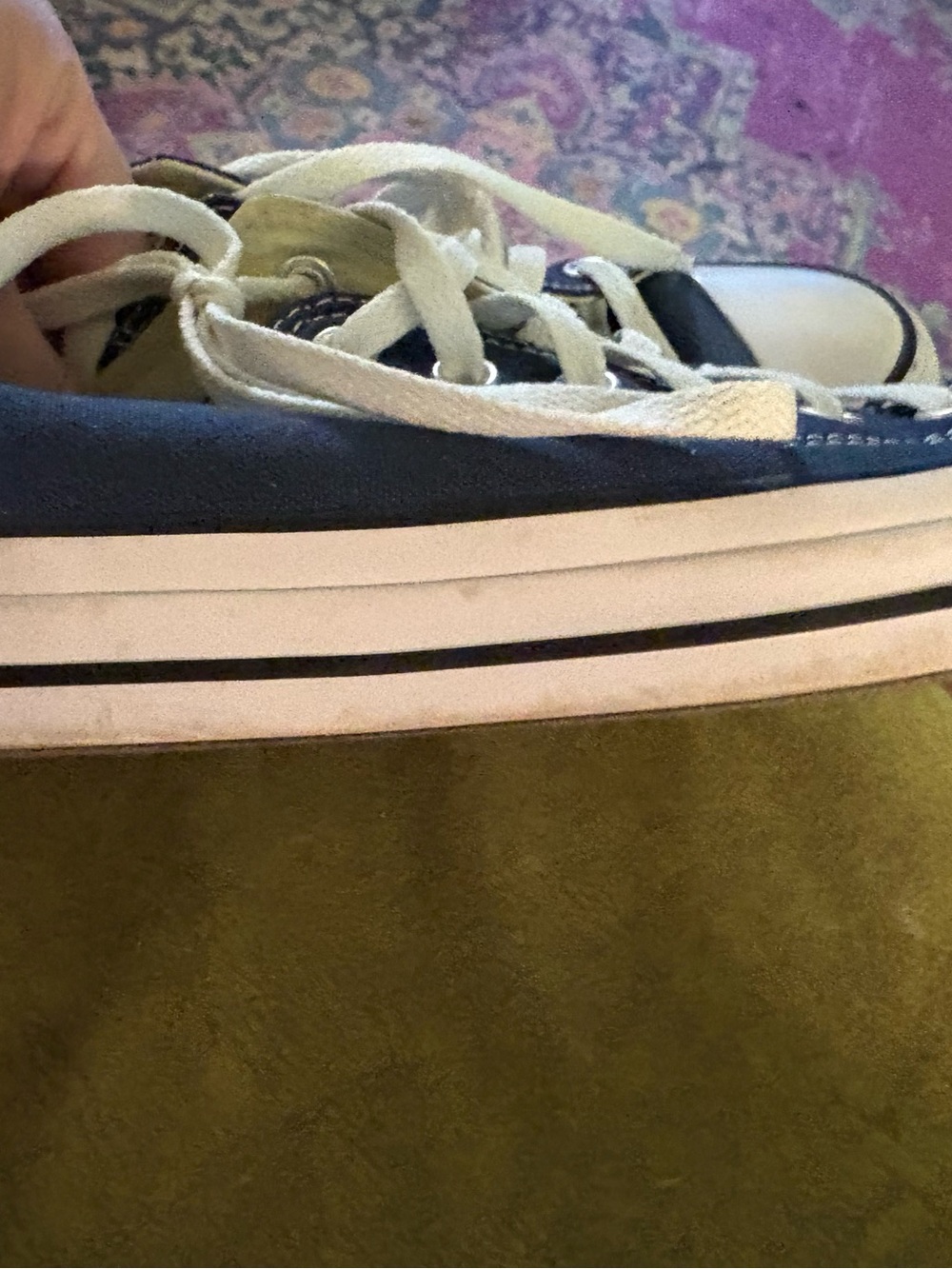 Converse All-Star Chuck Taylor Navy Canvas Low-Top Sneakers with White Accents - Picture 6 of 10